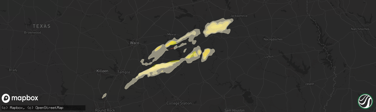 Hail map in Jewett, TX on April 28, 2024