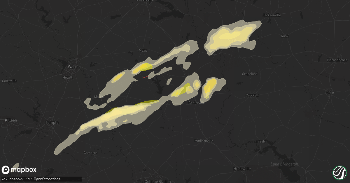 Hail map in Jewett, TX on April 28, 2024