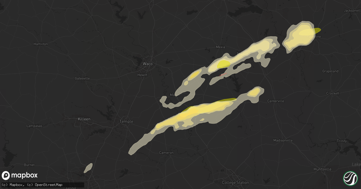 Hail map in Marlin, TX on April 28, 2024