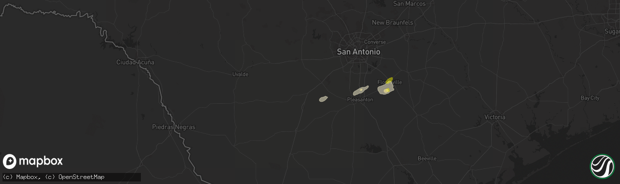 Hail map in Moore, TX on April 28, 2024