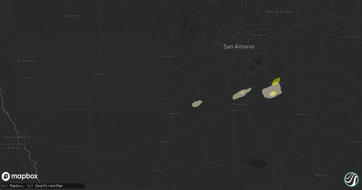 Hail map in Moore, TX on April 28, 2024