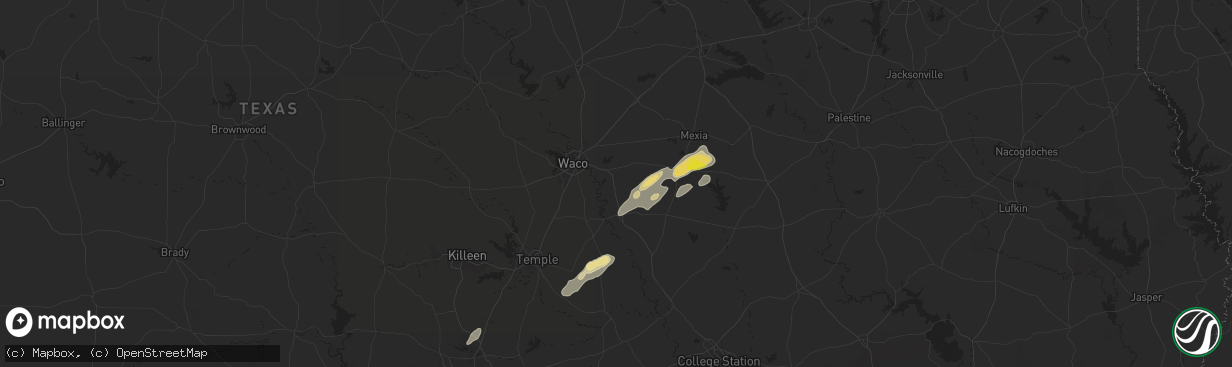 Hail map in Riesel, TX on April 28, 2024