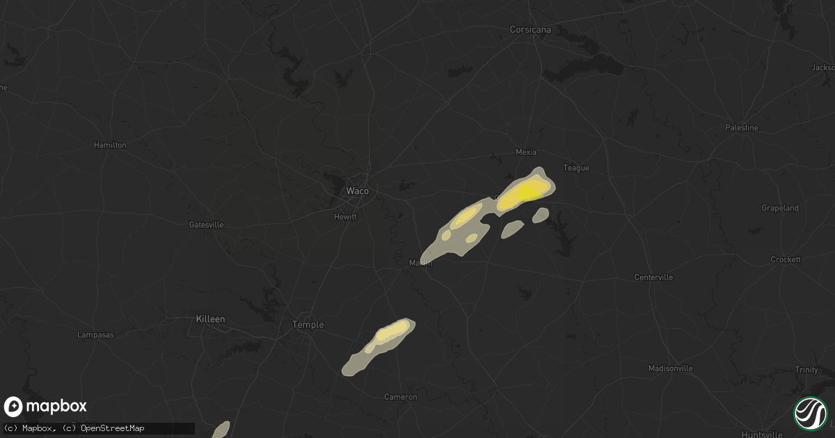Hail map in Riesel, TX on April 28, 2024