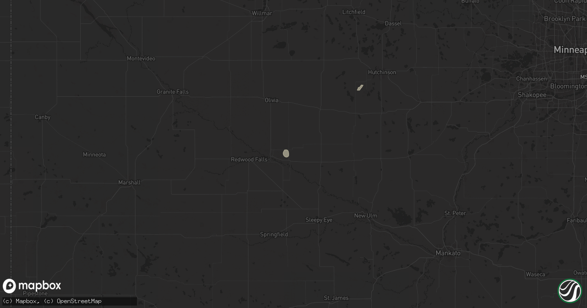 Hail map in Franklin, MN on April 28, 2025