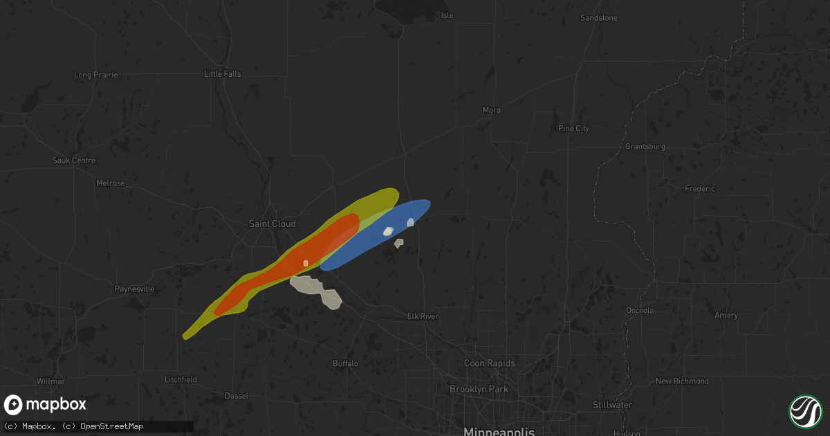 Hail map in Princeton, MN on April 28, 2025