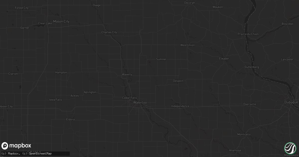 Hail map in Readlyn, IA on April 28, 2025