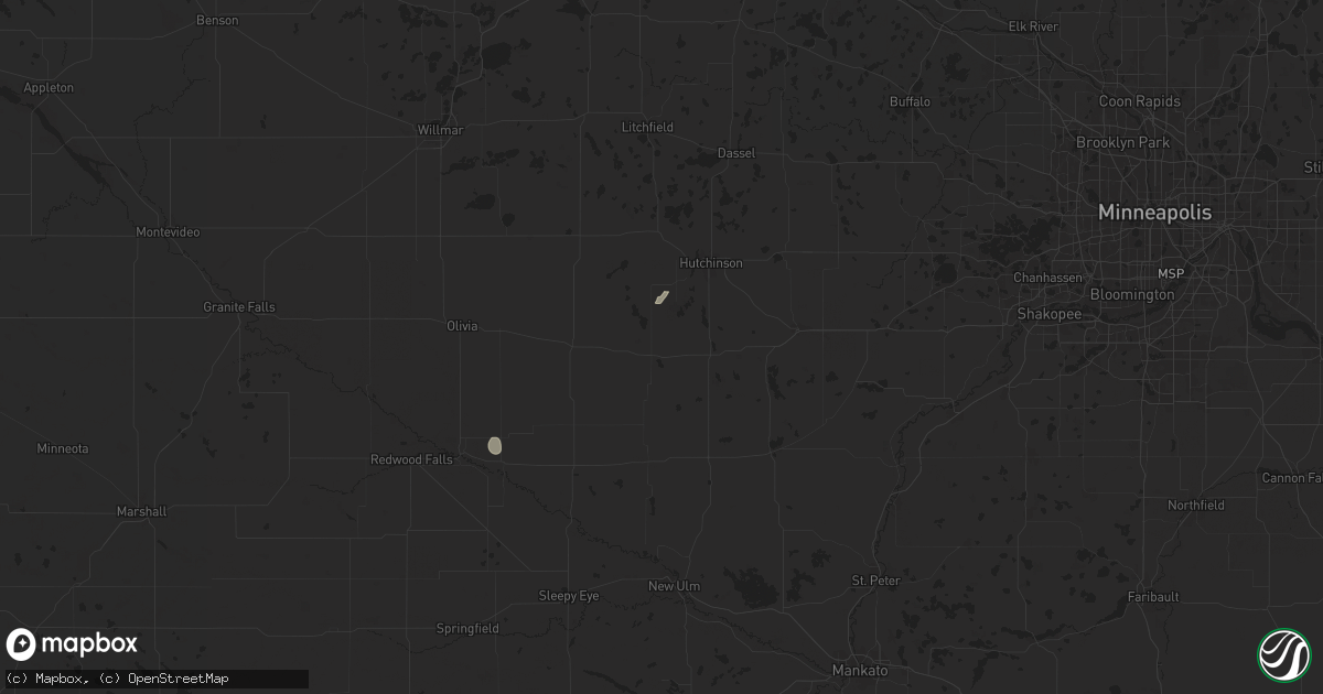 Hail map in Stewart, MN on April 28, 2025