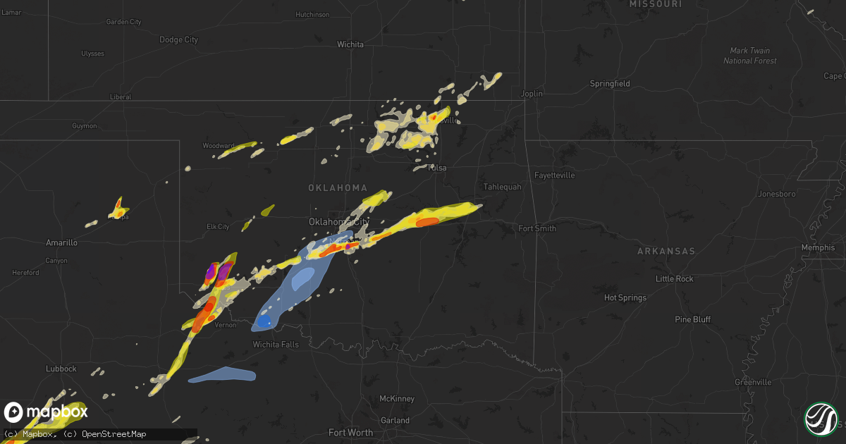 Hail map on April 28, 2025