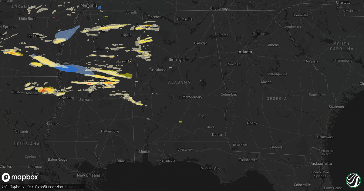 Hail map in Alabama on April 28, 2026