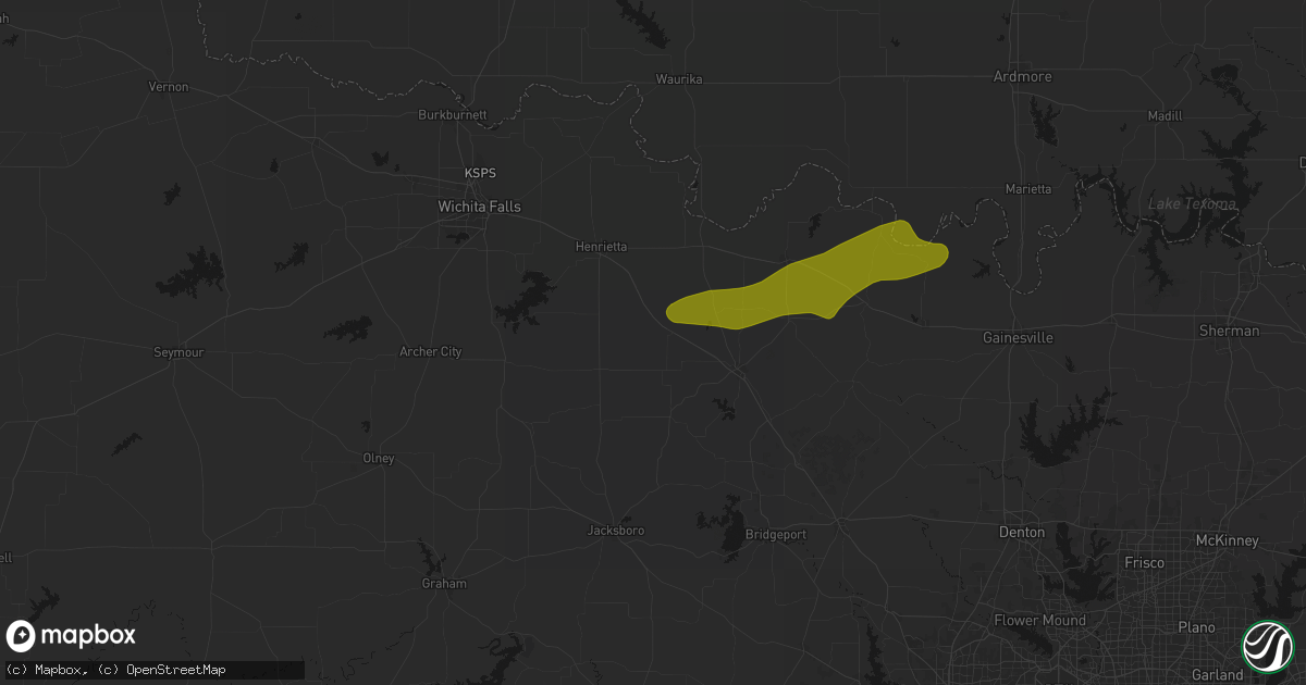 Hail map in Bellevue, TX on April 28, 2026