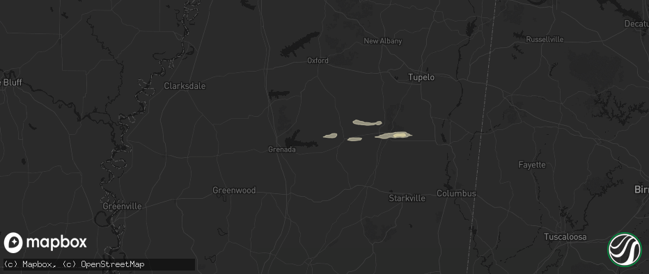 Hail map in Big Creek, MS on April 28, 2026