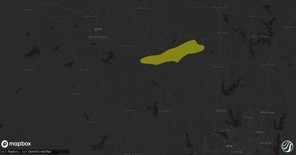 Hail map in Bowie, TX on April 28, 2026