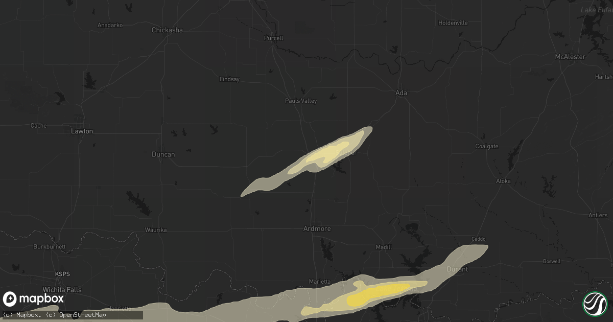 Hail map in Davis, OK on April 28, 2026