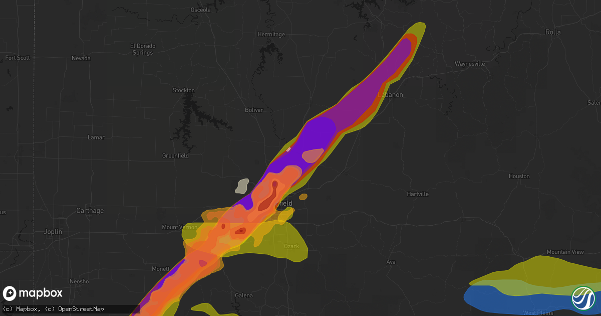 Hail map in Fair Grove, MO on April 28, 2026