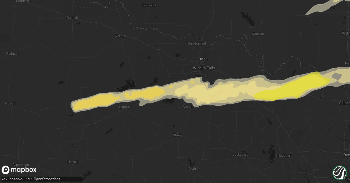 Hail map in Holliday, TX on April 28, 2026