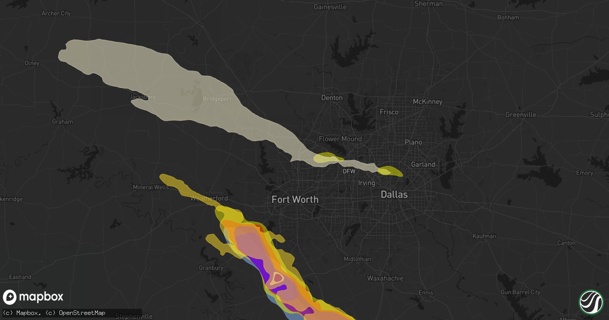 Hail map in Keller, TX on April 28, 2026