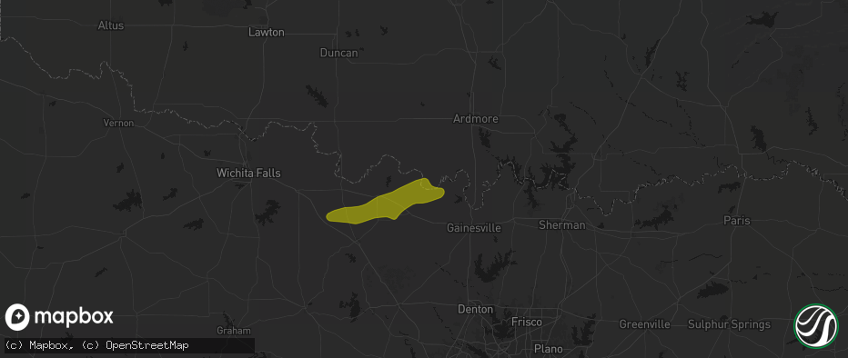 Hail map in Leon, OK on April 28, 2026