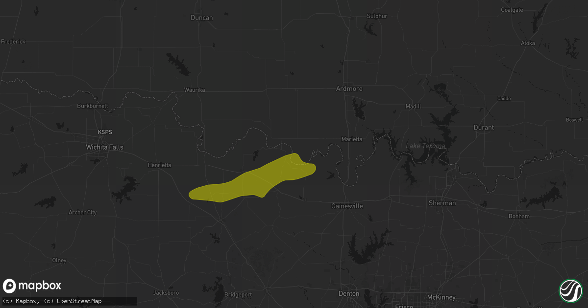 Hail map in Leon, OK on April 28, 2026