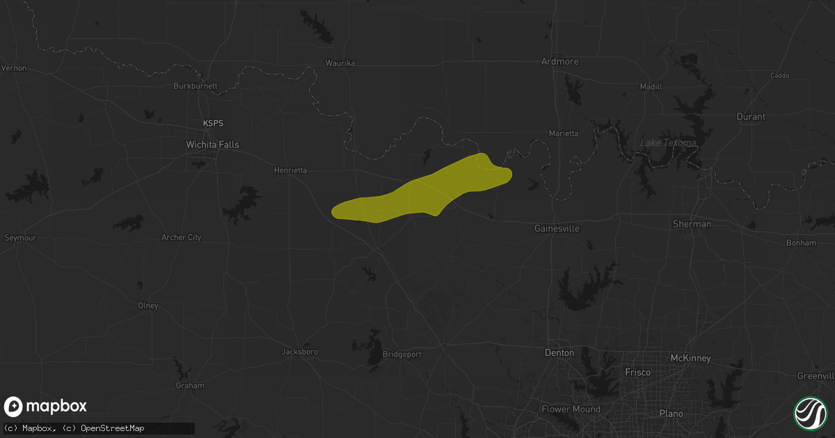 Hail map in Montague, TX on April 28, 2026