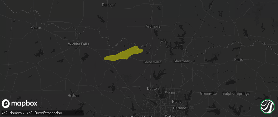 Hail map in Muenster, TX on April 28, 2026