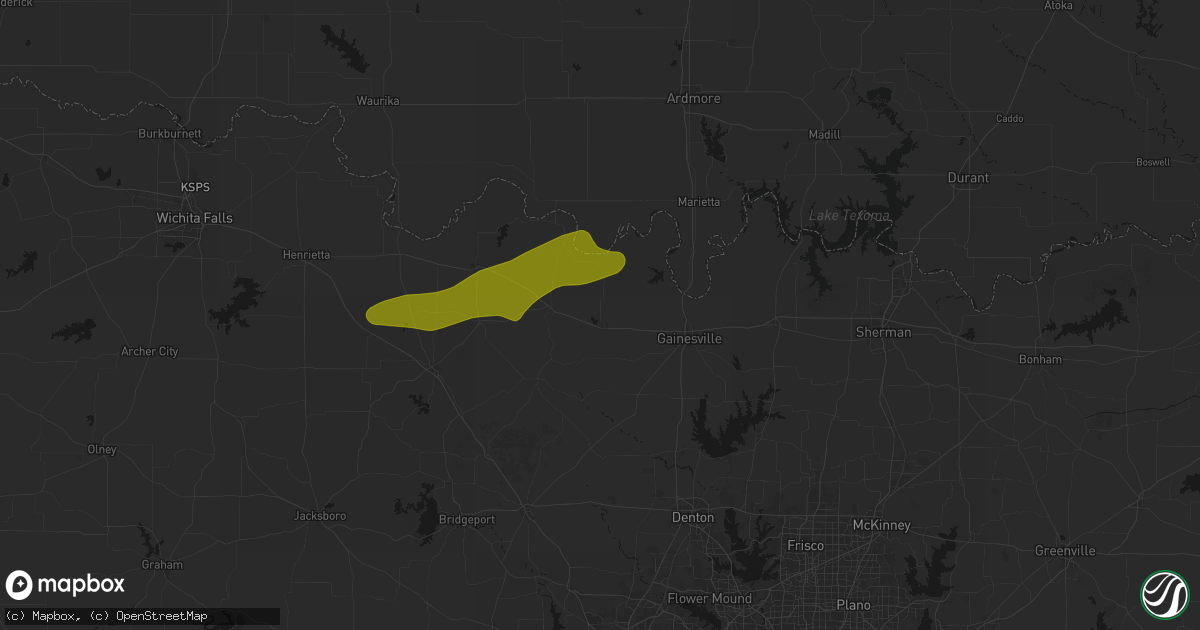 Hail map in Muenster, TX on April 28, 2026