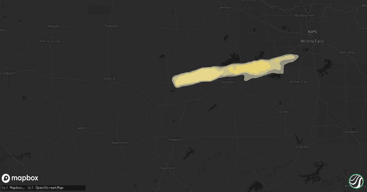 Hail map in Munday, TX on April 28, 2026