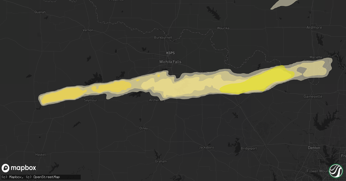Hail map in Scotland, TX on April 28, 2026