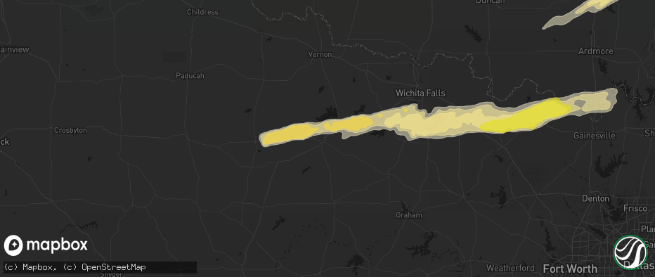 Hail map in Seymour, TX on April 28, 2026