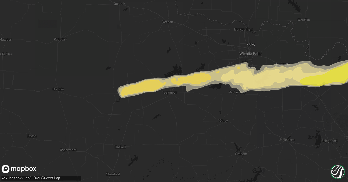 Hail map in Seymour, TX on April 28, 2026