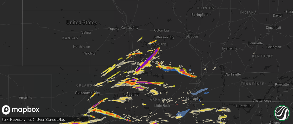 Hail map on April 28, 2026