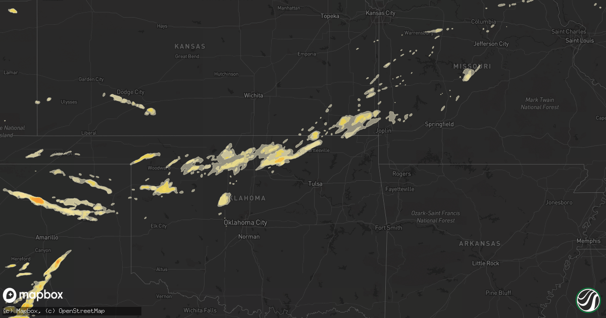 Hail map in Oklahoma on April 29, 2012