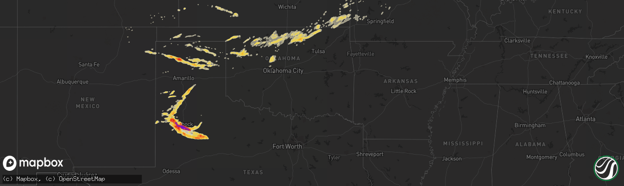 Hail map on April 29, 2012