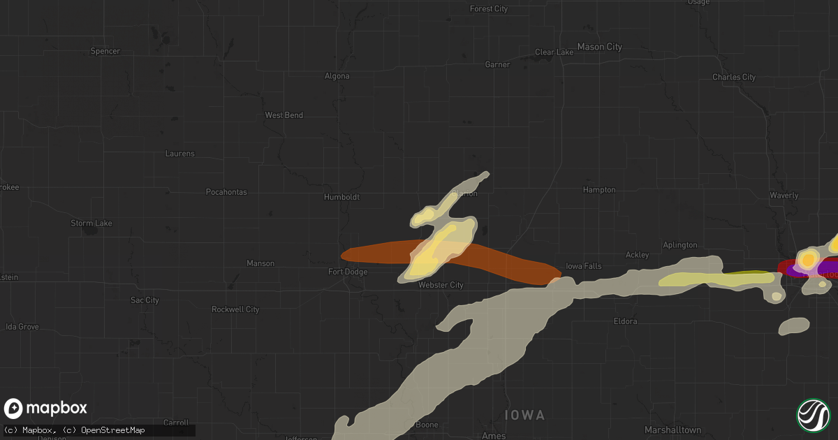 Hail map in Eagle Grove, IA on April 29, 2013