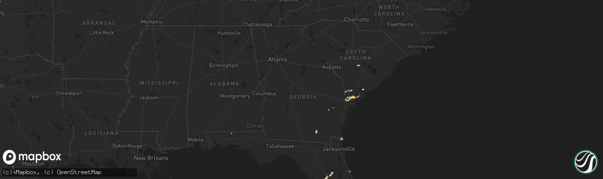 Hail map in Georgia on April 29, 2013