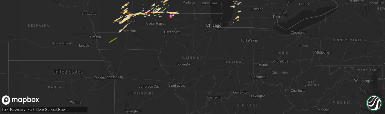 Hail map in Illinois on April 29, 2013