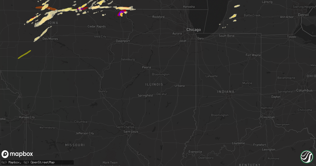Hail map in Illinois on April 29, 2013