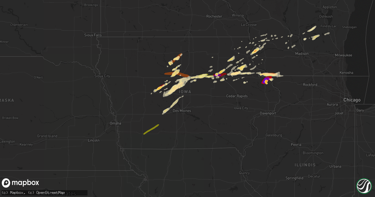 Hail map in Iowa on April 29, 2013