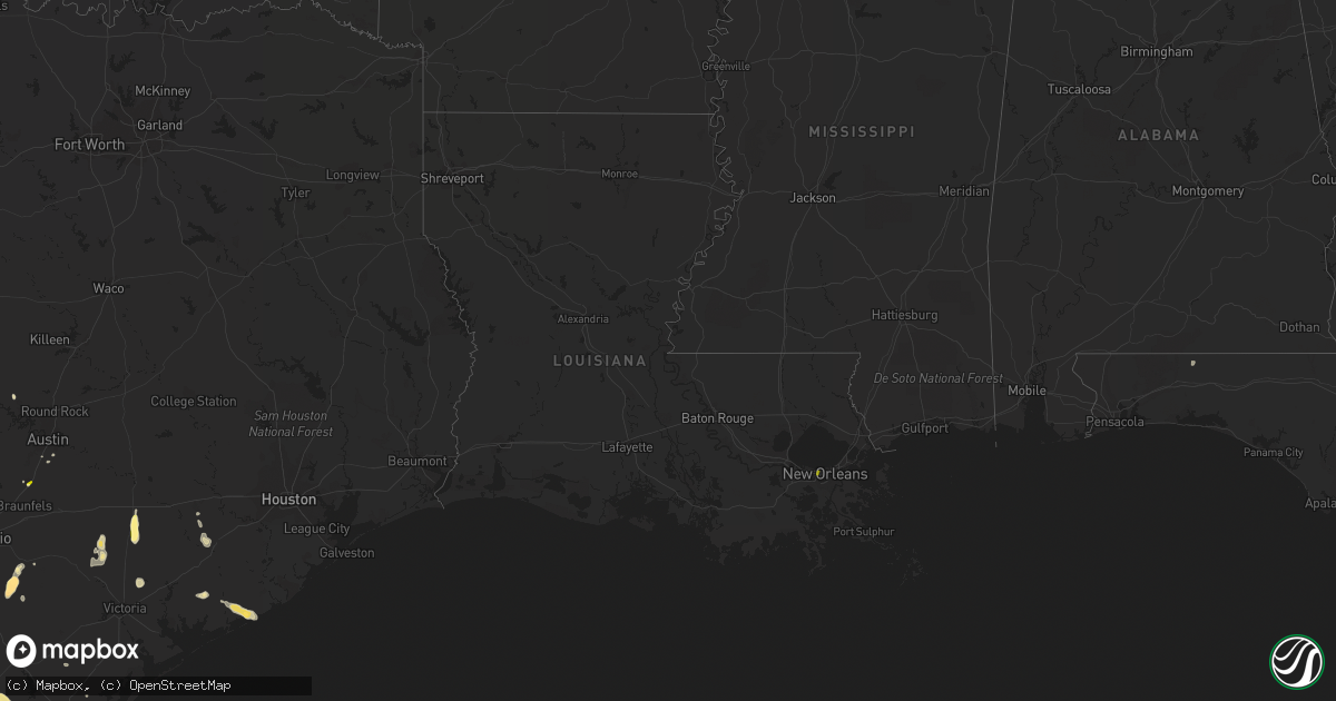 Hail map in Louisiana on April 29, 2013