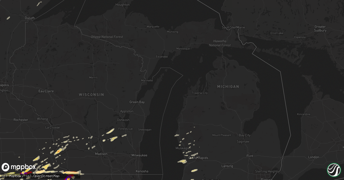 Hail map in Michigan on April 29, 2013