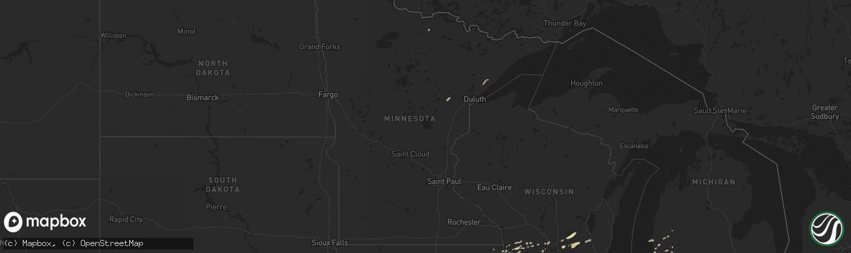 Hail map in Minnesota on April 29, 2013