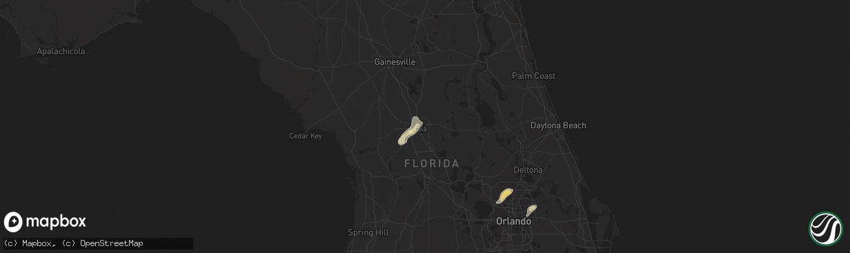 Hail map in Ocala, FL on April 29, 2013