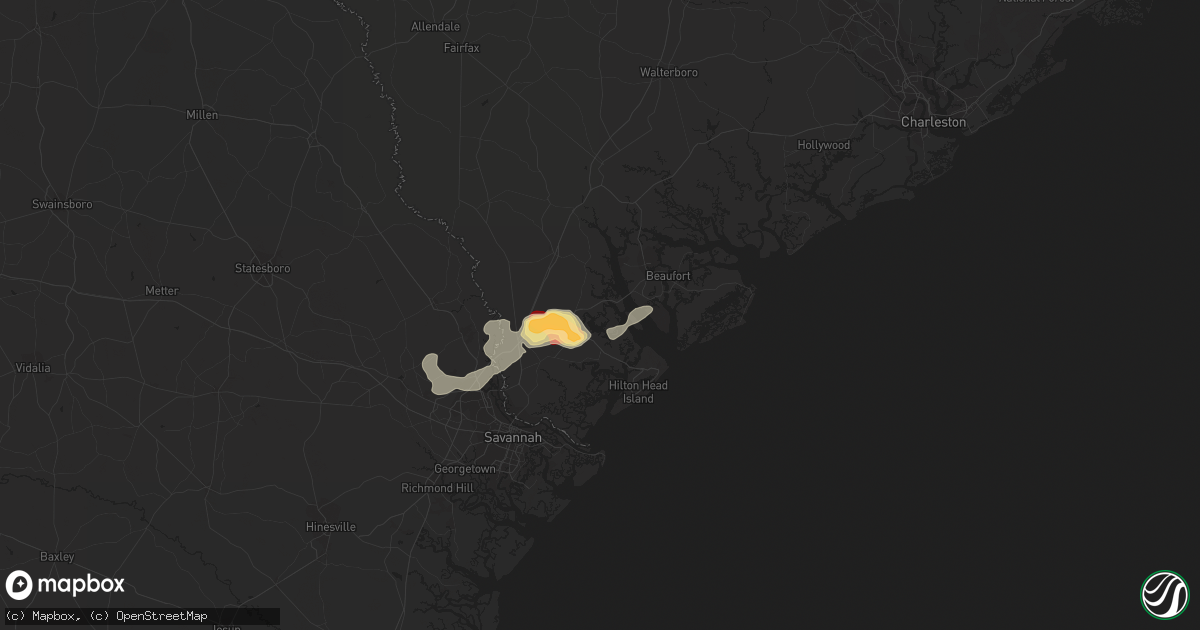 Hail map in Okatie, SC on April 29, 2013