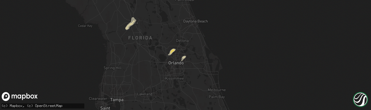 Hail map in Oviedo, FL on April 29, 2013