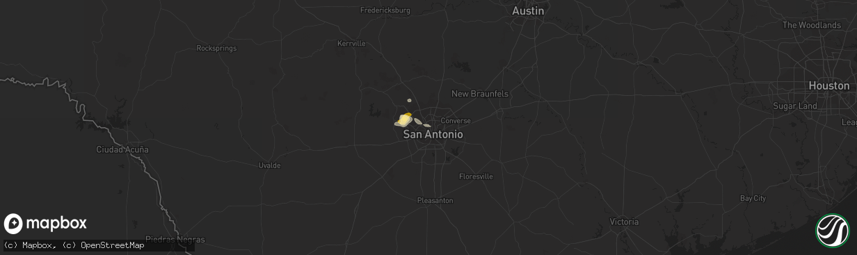 Hail map in San Antonio, TX on April 29, 2013