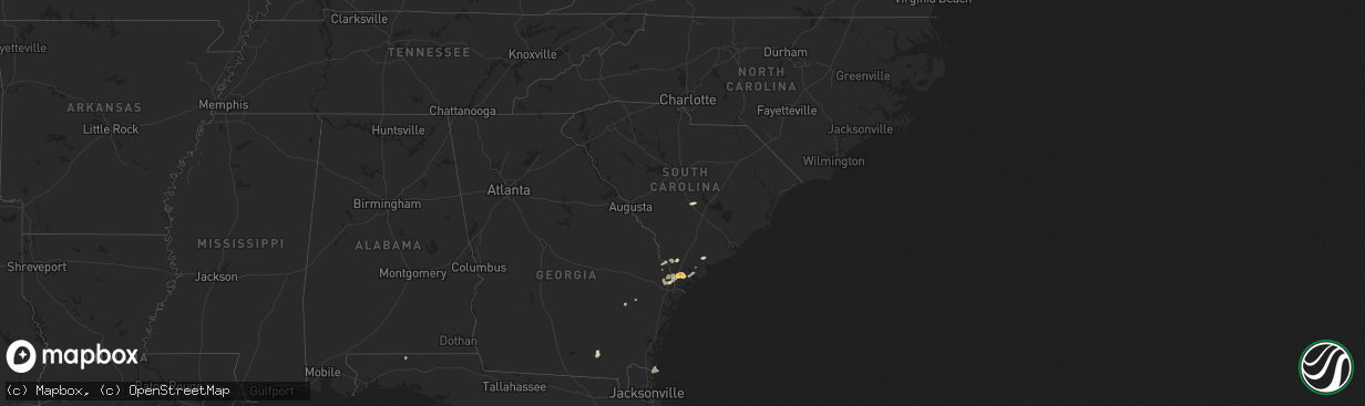 Hail map in South Carolina on April 29, 2013