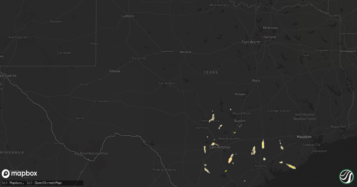 Hail map in Texas on April 29, 2013