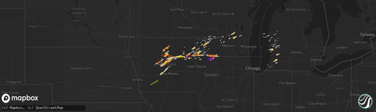 Hail map on April 29, 2013