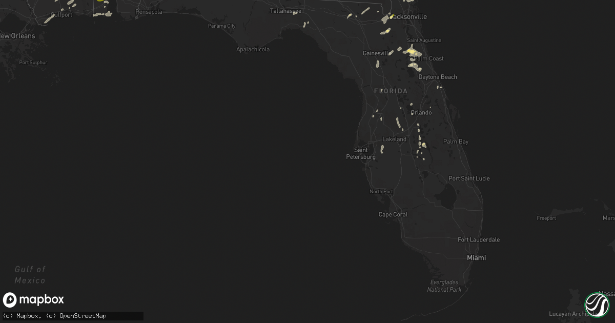 Hail map in Florida on April 29, 2014