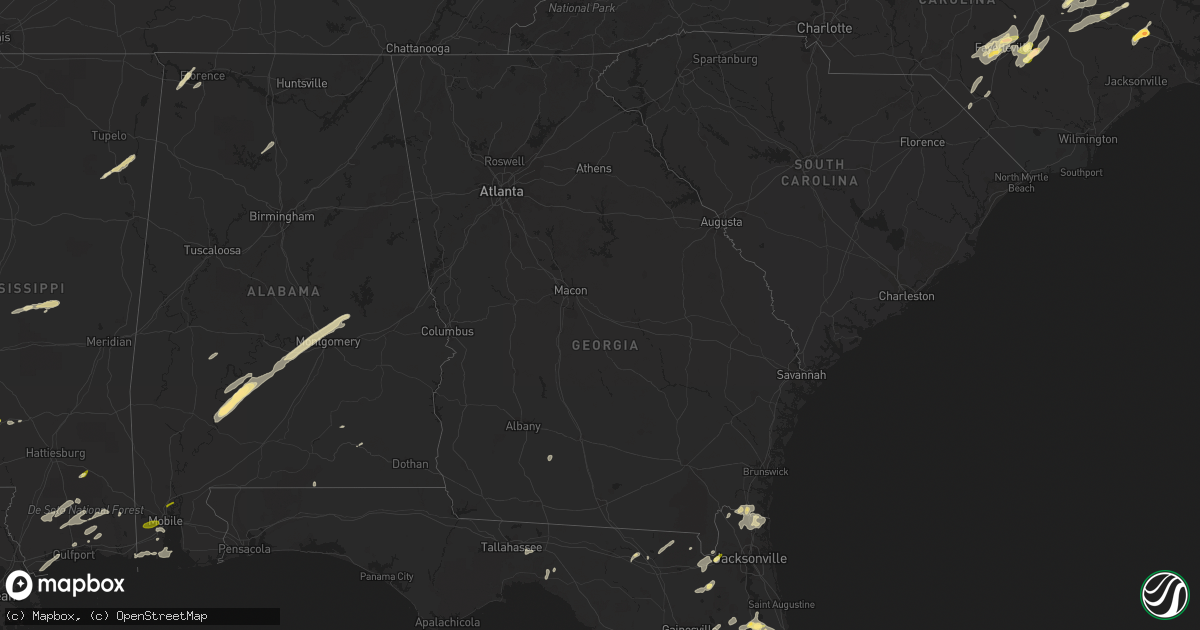Hail map in Georgia on April 29, 2014