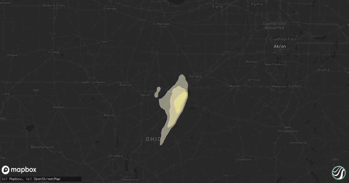 Hail map in Mansfield, OH on April 29, 2014